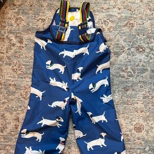 Mini Boden Blue Dog Print Overalls waterproof